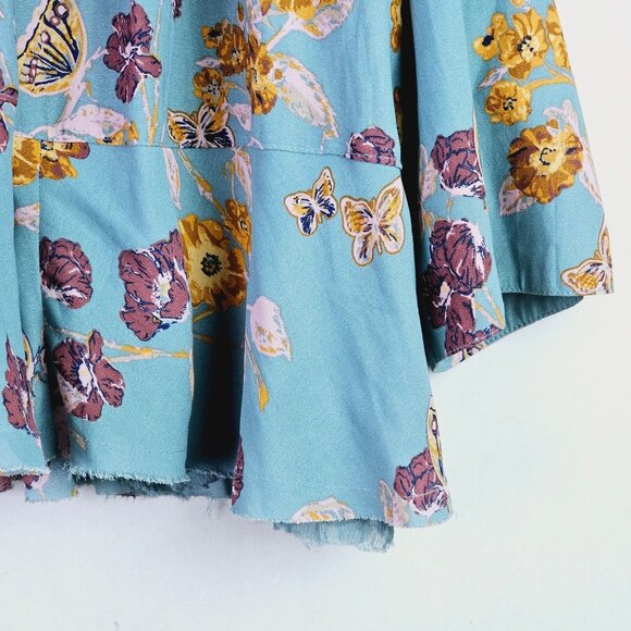 Free People Pebble Crepe Tunic Flowy Oversize Hippie Boho Floral Top, Size XS - Picture 6 of 12